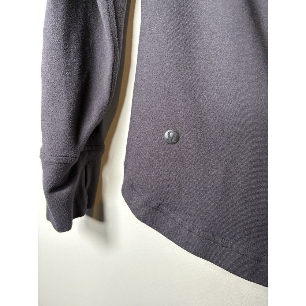 LULULEMON Cowl Neck Hoodie Pull Over Sweatshirt Black Athleisure Pilates Size 6 - Picture 4 of 6